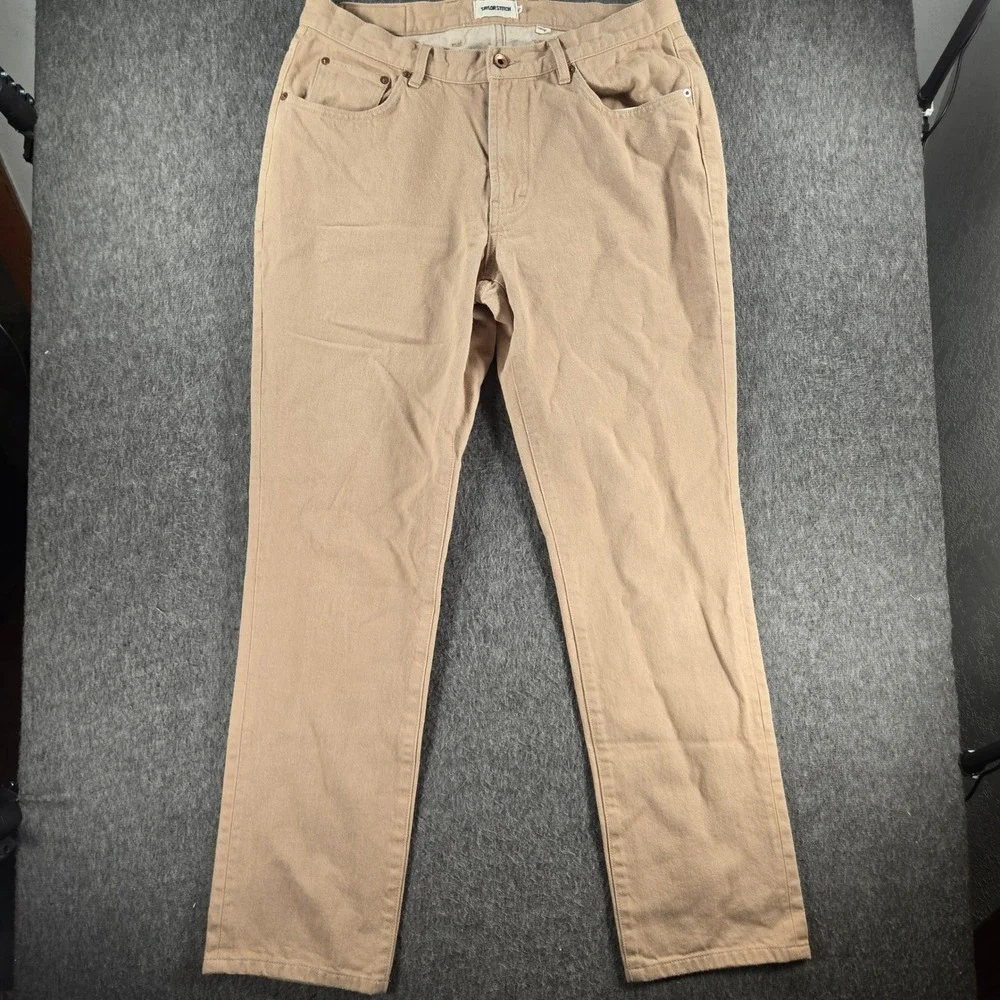 Taylor Stitch Democratic Pants Mens 33 Khaki Tan Organic Cotton Canvas Gorpcore